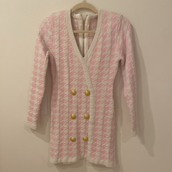 Pink houndstooth mini dress - Picture 7 of 9